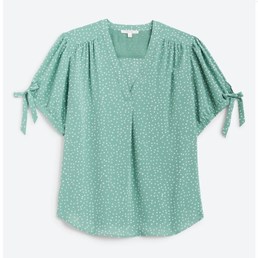 Green Polka Dot Women's Top 2X